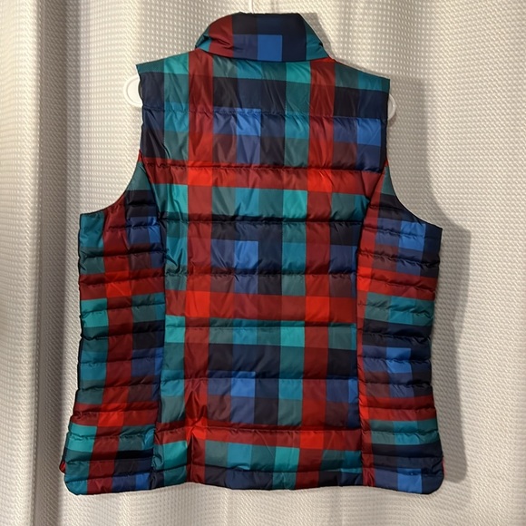 Lands' End Red/Blue Plaid 600 Down Insulated FullZip Puffer Vest Women’s Large - Picture 11 of 11